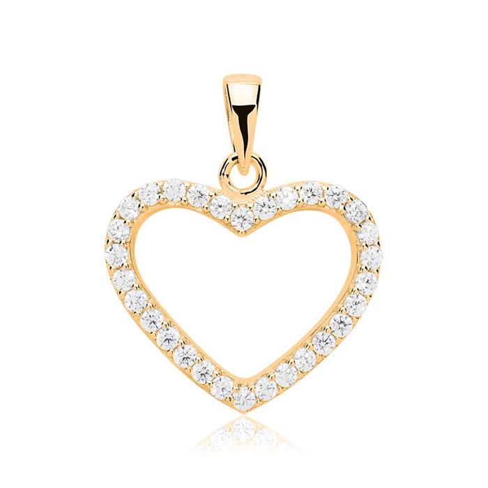 Heart chain sterling silver gold plated