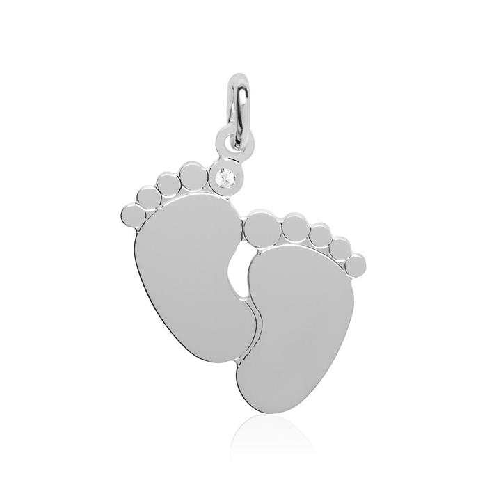 Engraving chain baby feet made of sterling sterling silver