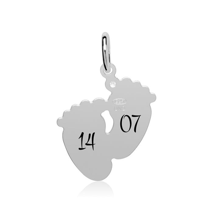 Engraving chain baby feet made of sterling sterling silver