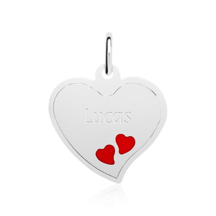 Pendant hearts in sterling sterling silver engravable