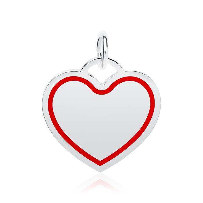 Engravable sterling silver heart pendant