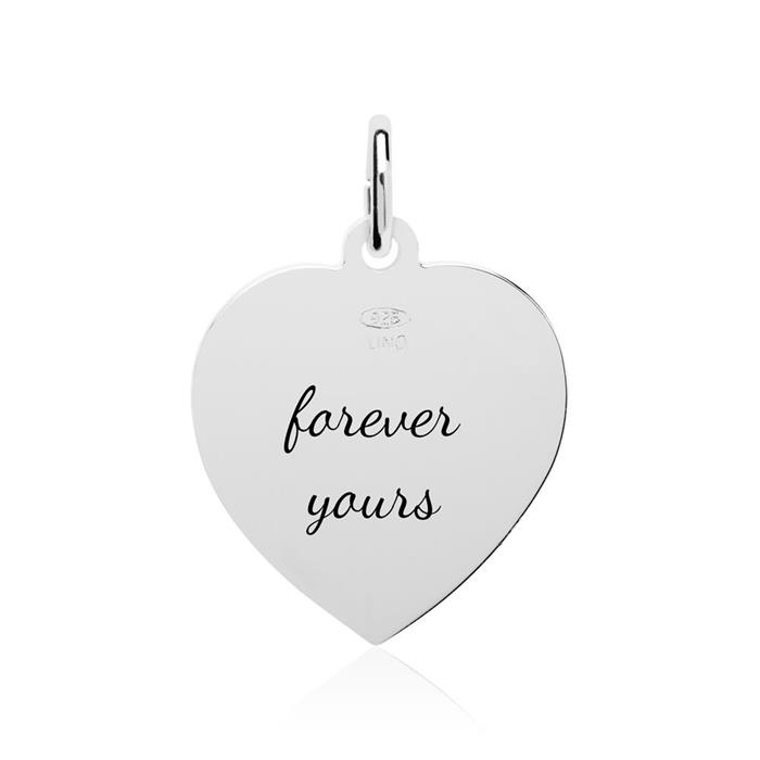 Sterling Silver Engraving Pendant Hearts
