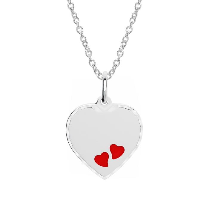 Cadena corazón de plata 925 grabable