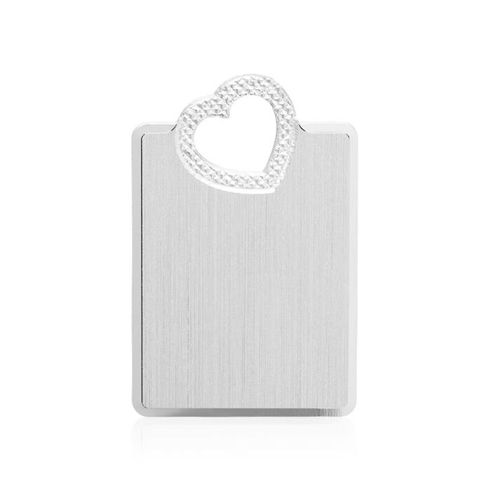 Sterling silver necklace with heart pendant engravable