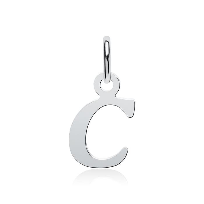 Ketting met letterhanger c in 925 zilver