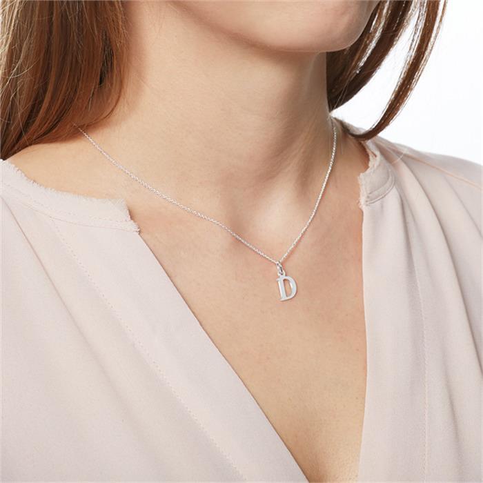 Necklace with pendant D of sterling silver