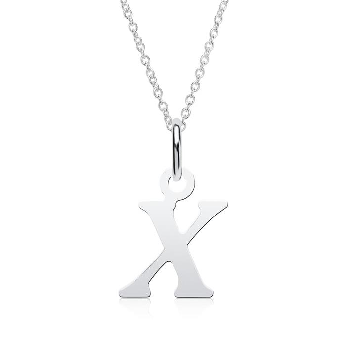 Sterling silver pendant letter X