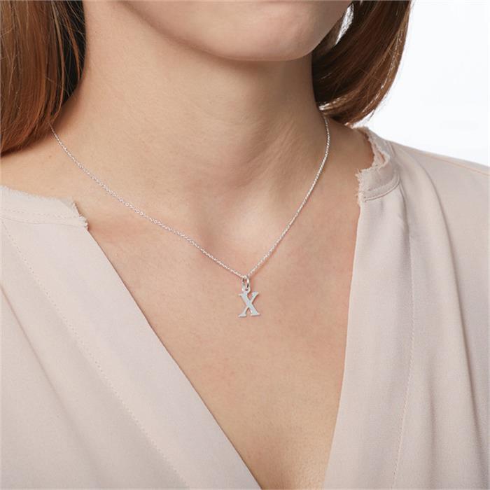 Sterling silver necklace letter X