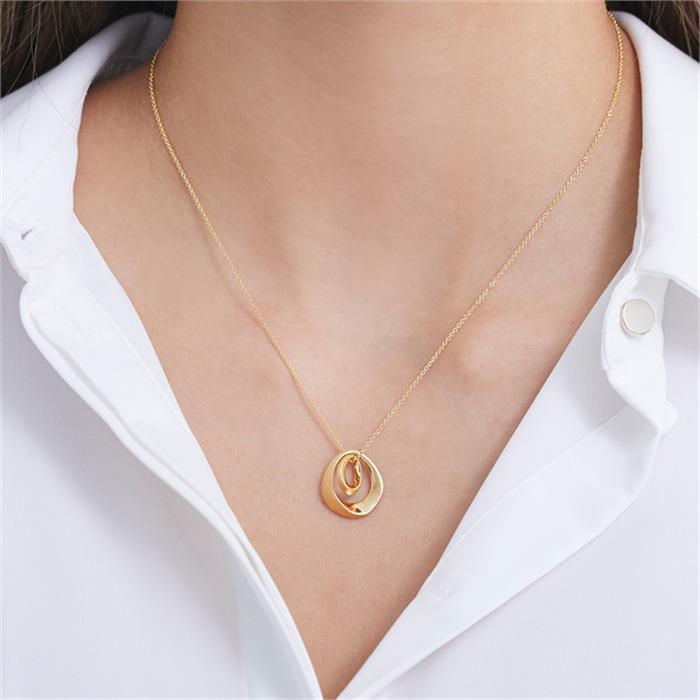 Frosted Gold-Plated Silver Pendant 2 Elements