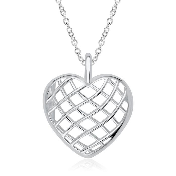 Locket necklace heart of sterling silver