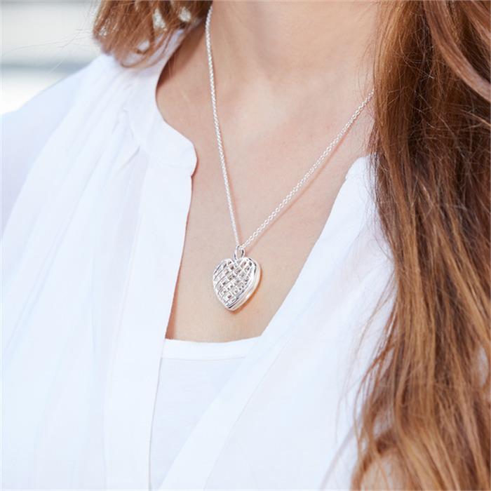 Locket pendant heart of sterling silver