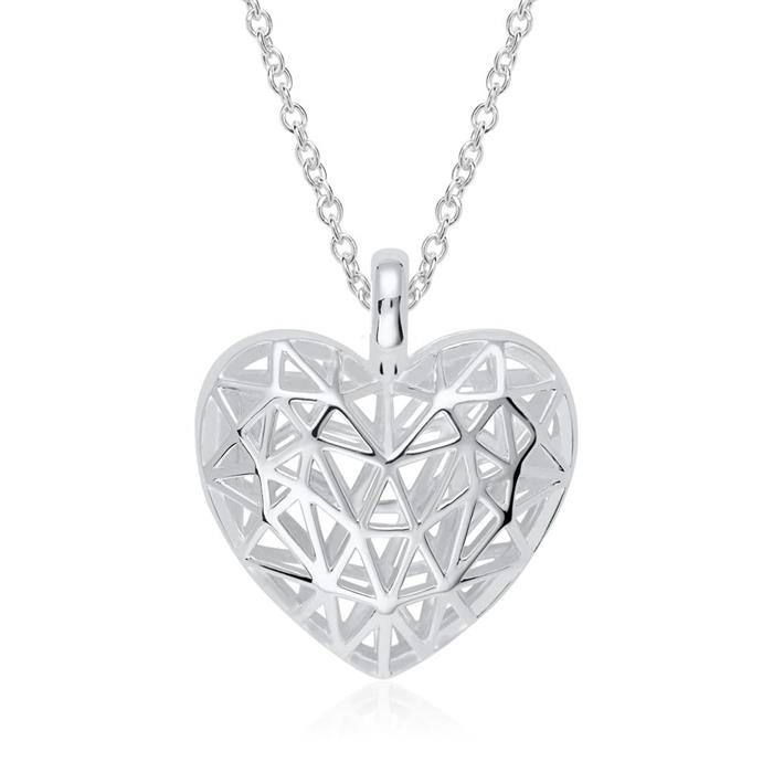 Sterling silver chain with locket heart