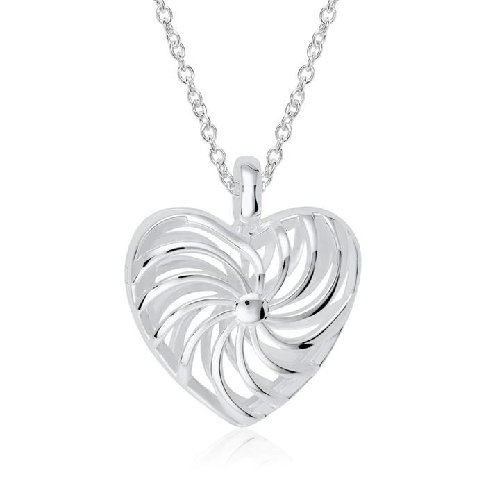 Necklace with locket heart in sterling silver