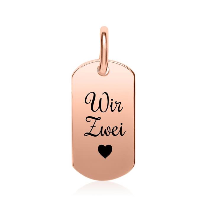 Engraving pendant in sterling sterling silver rose gold plated