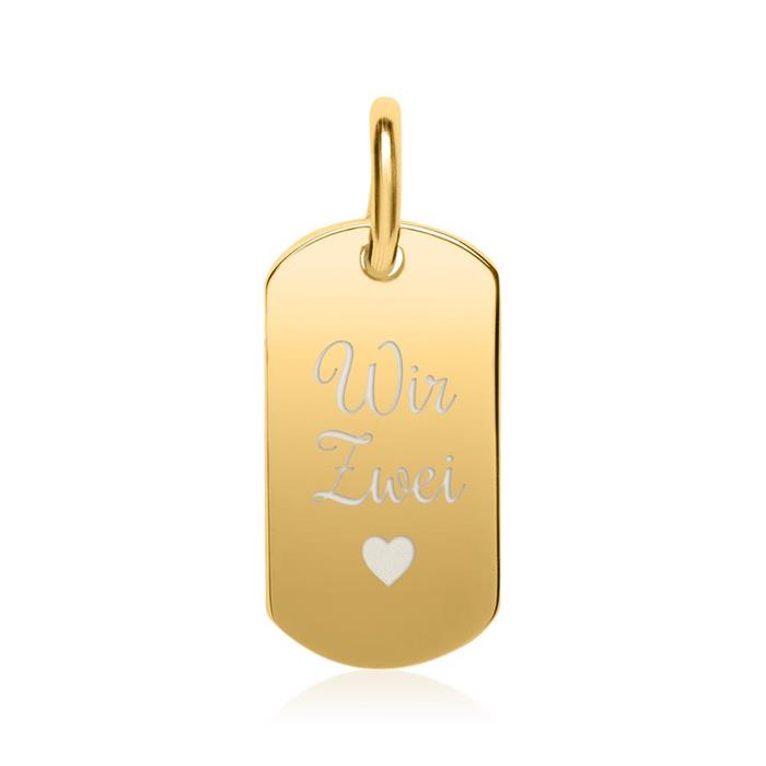 Pendant in gold-plated sterling silver, engravable