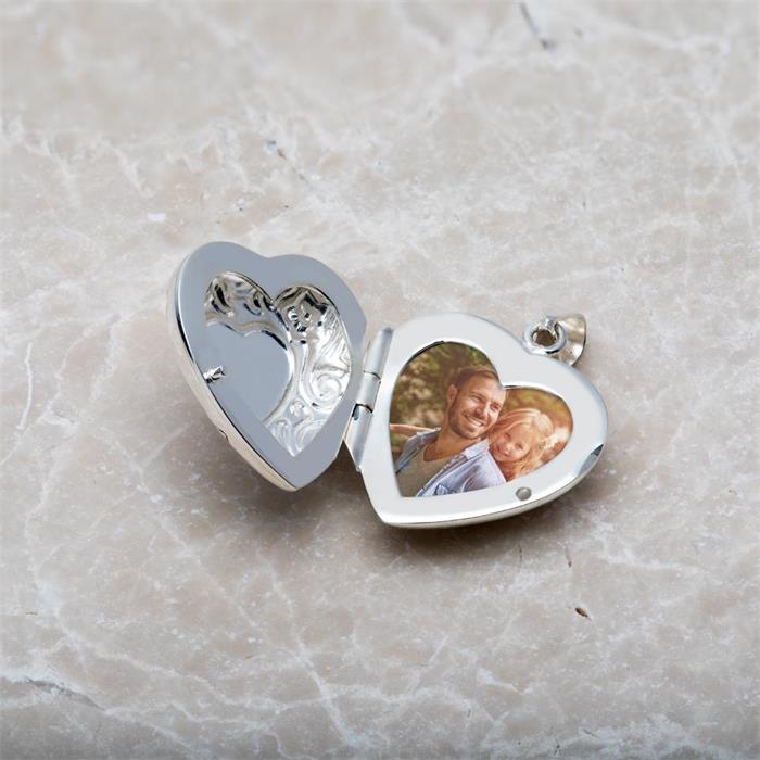 Heart locket made of 925 sterling silver engravable