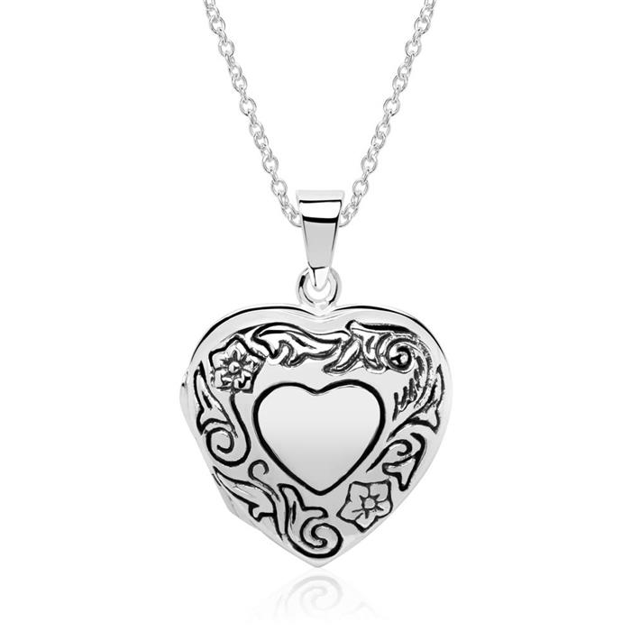 Heart locket made of 925 sterling silver engravable