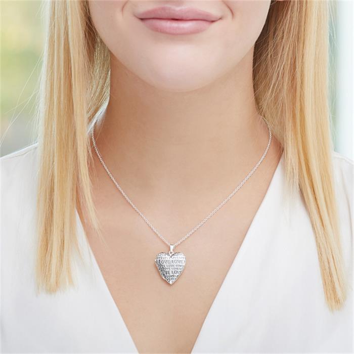 Sterling Silver Chain With Heart Locket Love Engravable