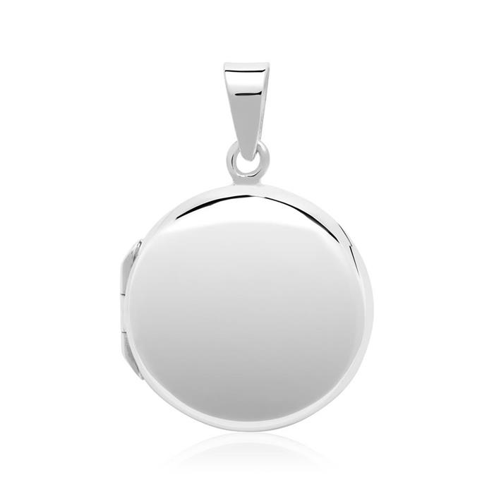 Round locket in 925 sterling silver, engravable