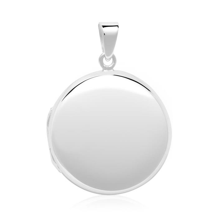 925er Silber Kette mit gravierbarem Medaillon rund