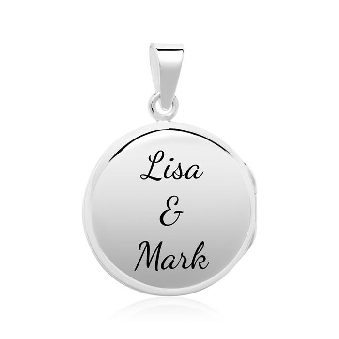 Necklace With Engravable Locket In Sterling Silver