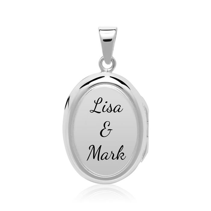 Engravable locket flowers of sterling silver