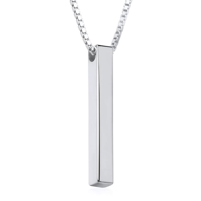 Engravable chain pendant in sterling silver