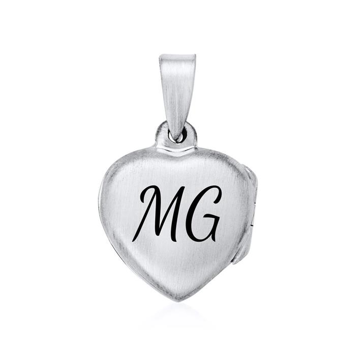 Heart medaillon necklace in sterling silver engravable