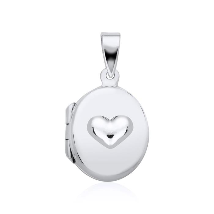 Ovaal medaillon hart ketting van 925 sterling zilver, graveerbaar