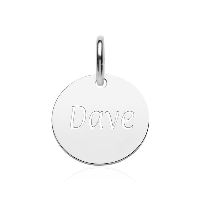 Circle pendant in sterling silver, engravable