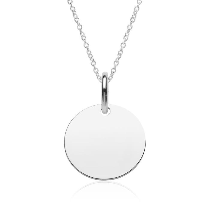 Colgante circular de plata 925, grabable