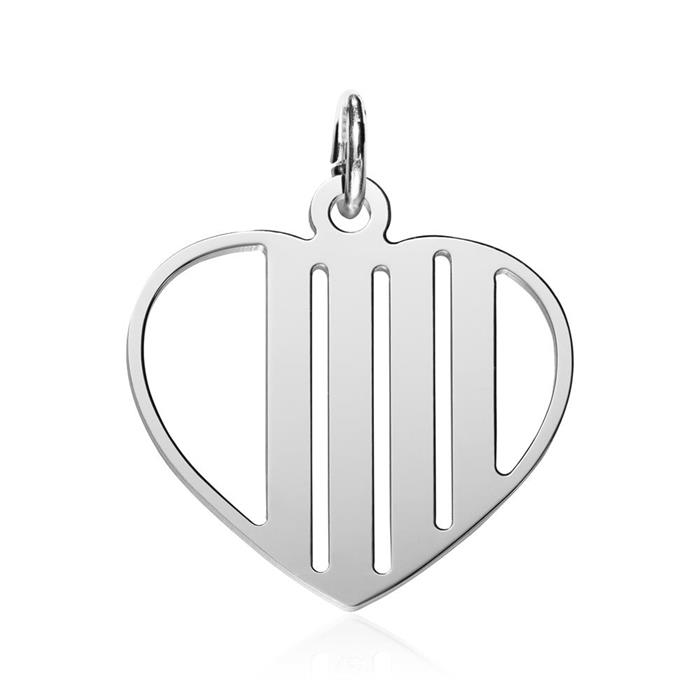 Engravable sterling silver heart-shaped necklace