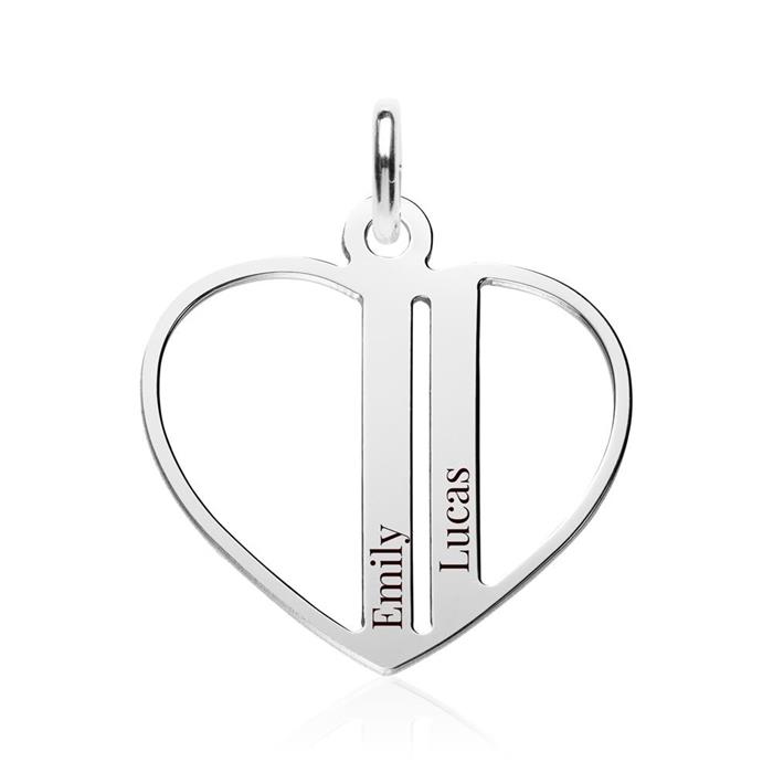 Heart-shaped sterling silver necklace