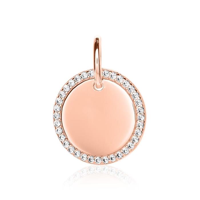 Lady pendant in sterling silver, rosé with zirconia