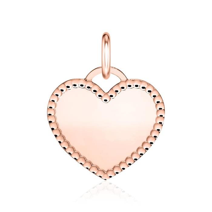 Colgante corazón de plata 925 chapada en oro rosa