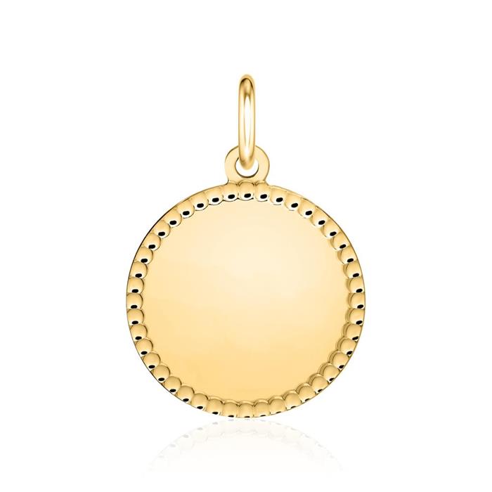 Round pendant in gold-plated sterling silver