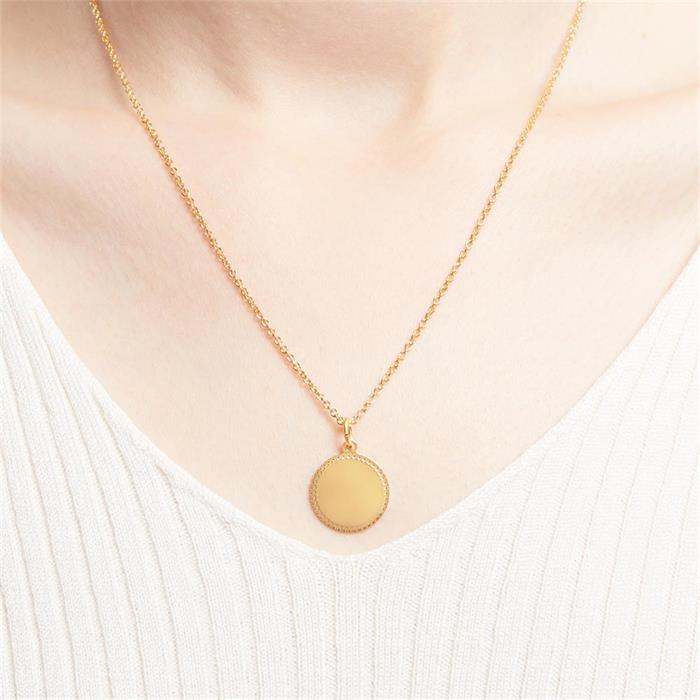 Necklace circle of gold-plated sterling silver, engravable