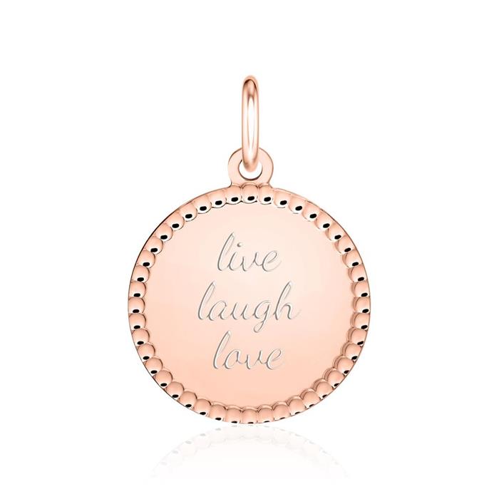 Circle pendant in rose gold plated 925 silver