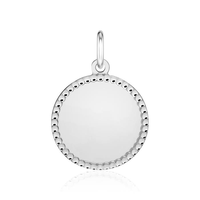 925 silver pendant in circle form, engravable