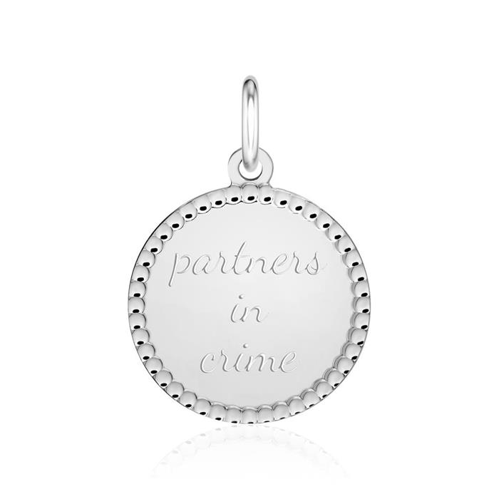 925 sterling zilveren ketting met cirkelvormige hanger, graveerbaar