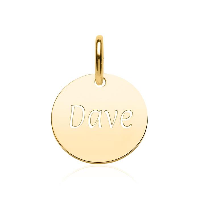 Pendant in gold-plated sterling silver, engravable