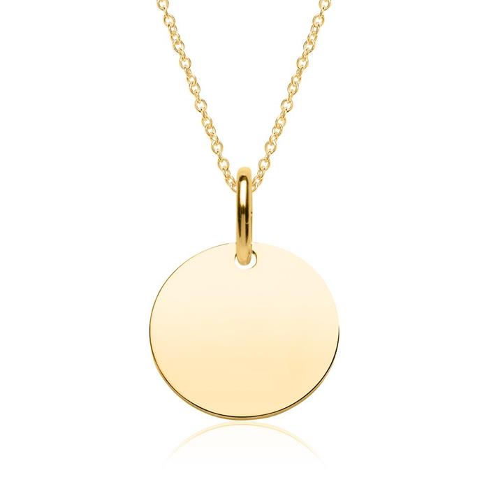 Pendant in gold-plated sterling silver, engravable