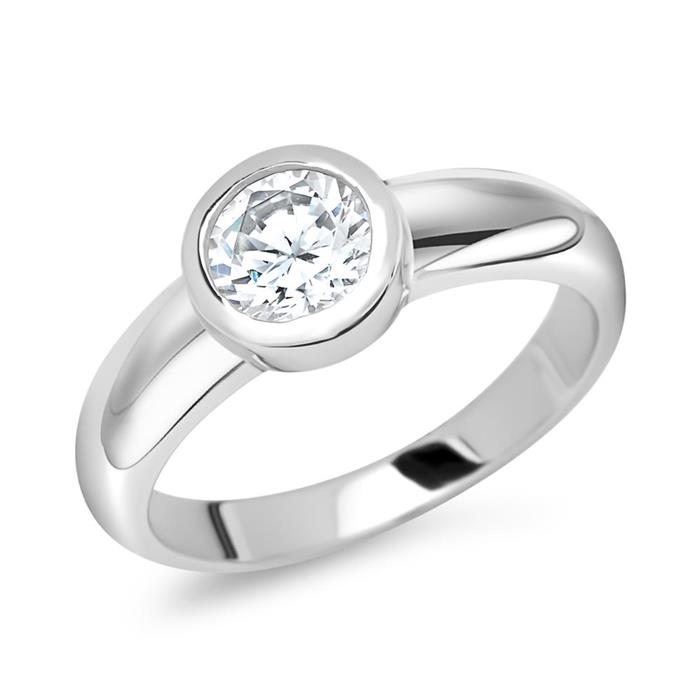 High-quality silver ring sterling with zirconia