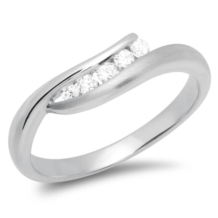 925 zilveren ring met meervoudige Zirkonia