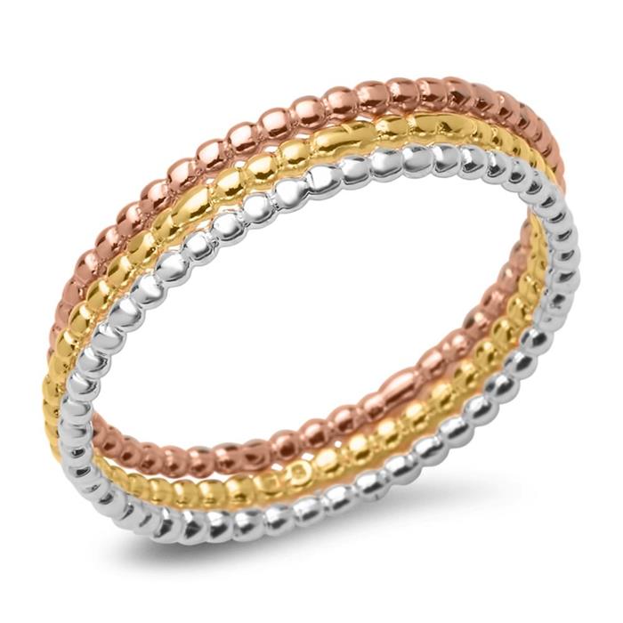 Ring-Set 925er Bubble-Design Silber rosé gold