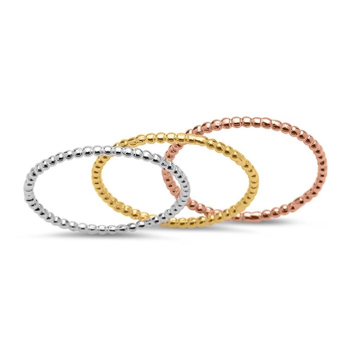 Ring-Set 925er Bubble-Design Silber rosé gold