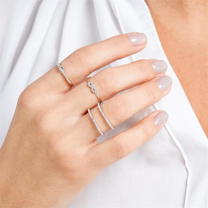 Narrow Ring Infinity Sign Sterling Silver