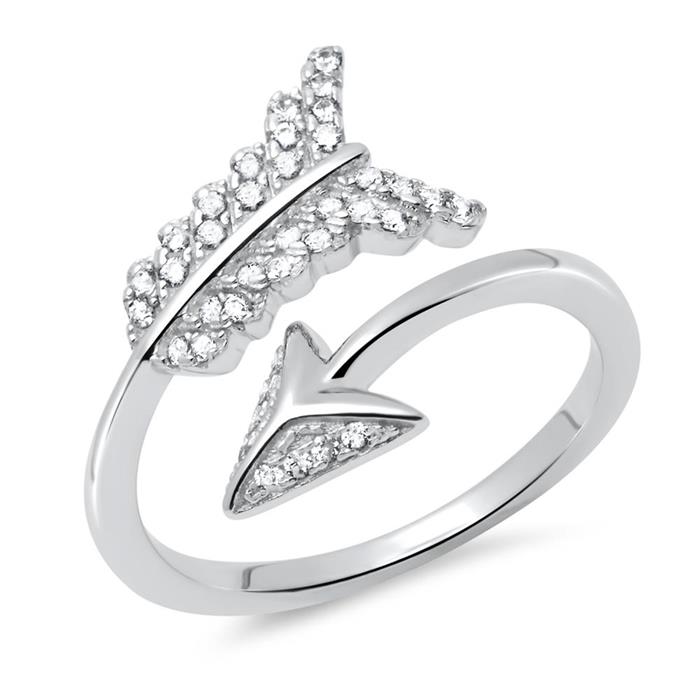 Ring 925 zilver pijl ontwerp Zirkonia