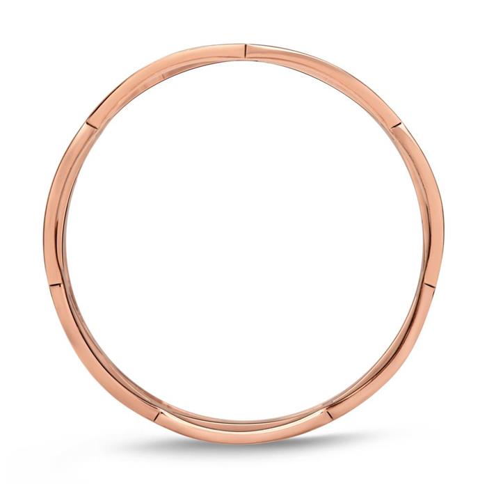 Ladies hipster ring woven pink gold