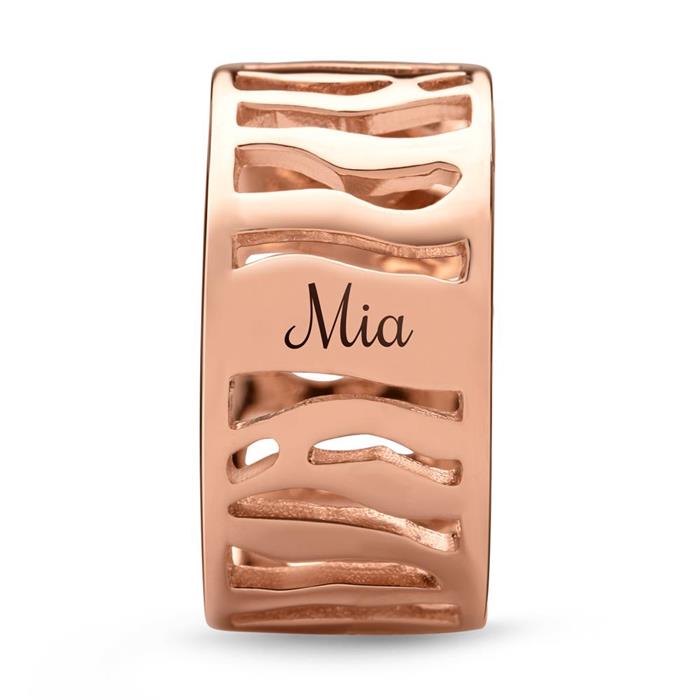 Contemporary rose gold Ladies ring with engraving